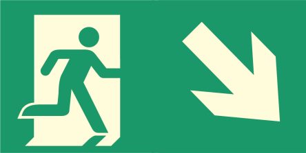 Illumination Sign right exit stairs down 32x16 ΕΧ258 Class C (ISO)