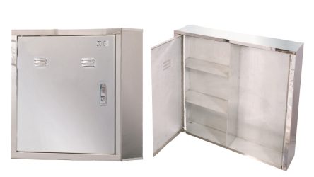 Stainless steel Fire Tool Station, double compartment - Image 3