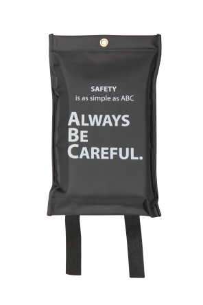 Fire Blanket, Black with Design, 1x1 m in Soft PVC Case - Image 2