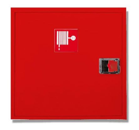 Fire hose cabinet 56/56/15cm, surface mount, fully metal door, red